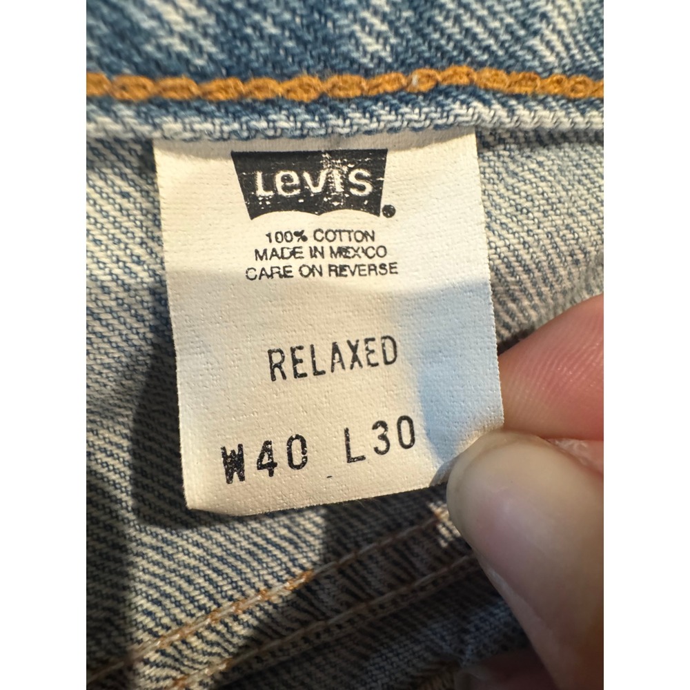 Vintage Levi's 540 Jeans Mens 40x30 Relaxed Fit Light Wash Orange Tab Mexico - Picture 7 of 8